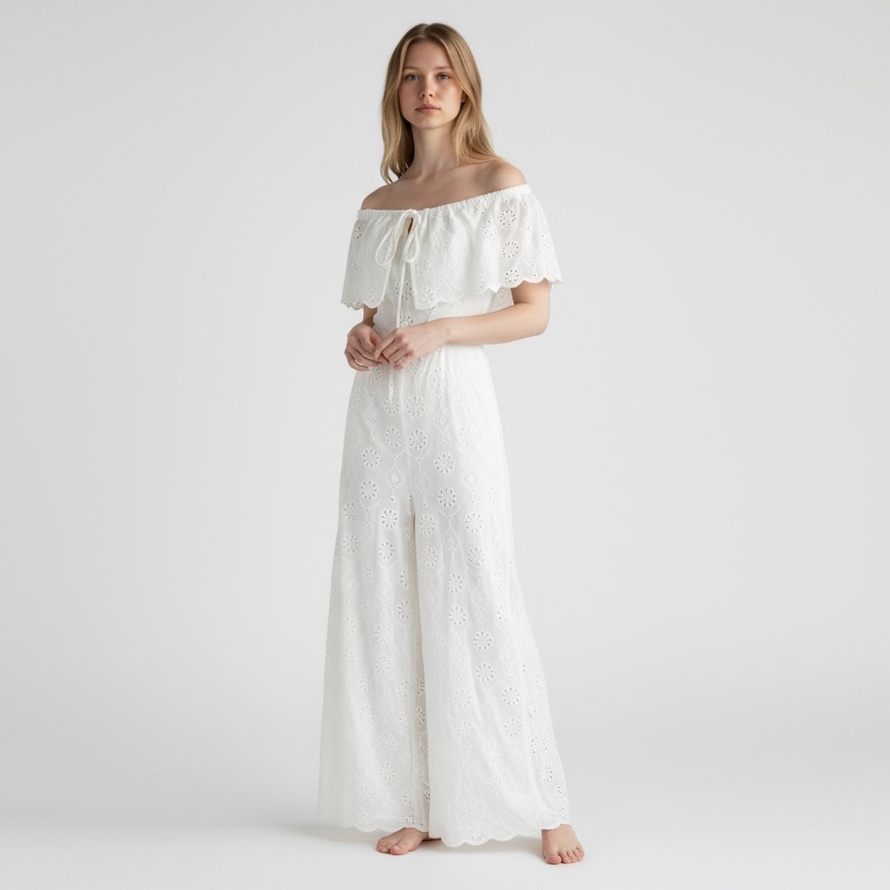 🩱Anthropologie Maeve Cream Off-Shoulder Dress